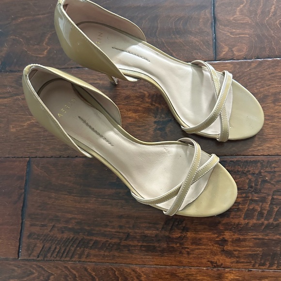 Aerin tan patent leather strappy heels. - Picture 2 of 3